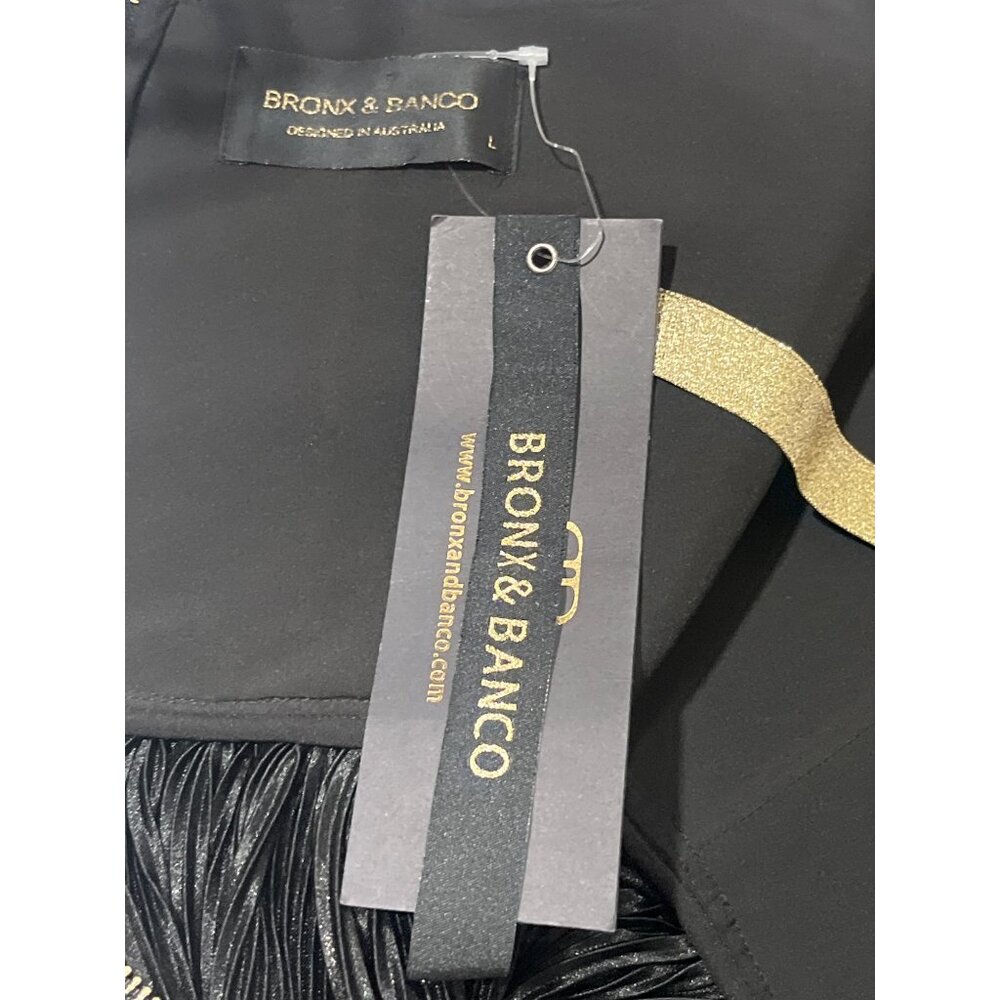 Bronx and Banco Metallic Gold Strapless Pleated Gown - Picture 8 of 16
